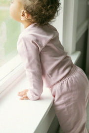 Organic Pima Cotton Baby Onsie + Pant - Pale Pink